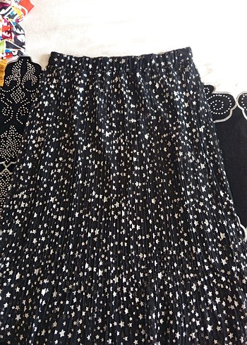 Siyah Pileli Uzun Kadın Etek - Görsel 2