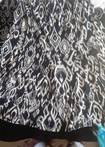 Bohem Gri Desenli Uzun etek - Görsel 2