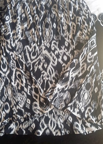 Bohem Gri Desenli Uzun etek - Görsel 3