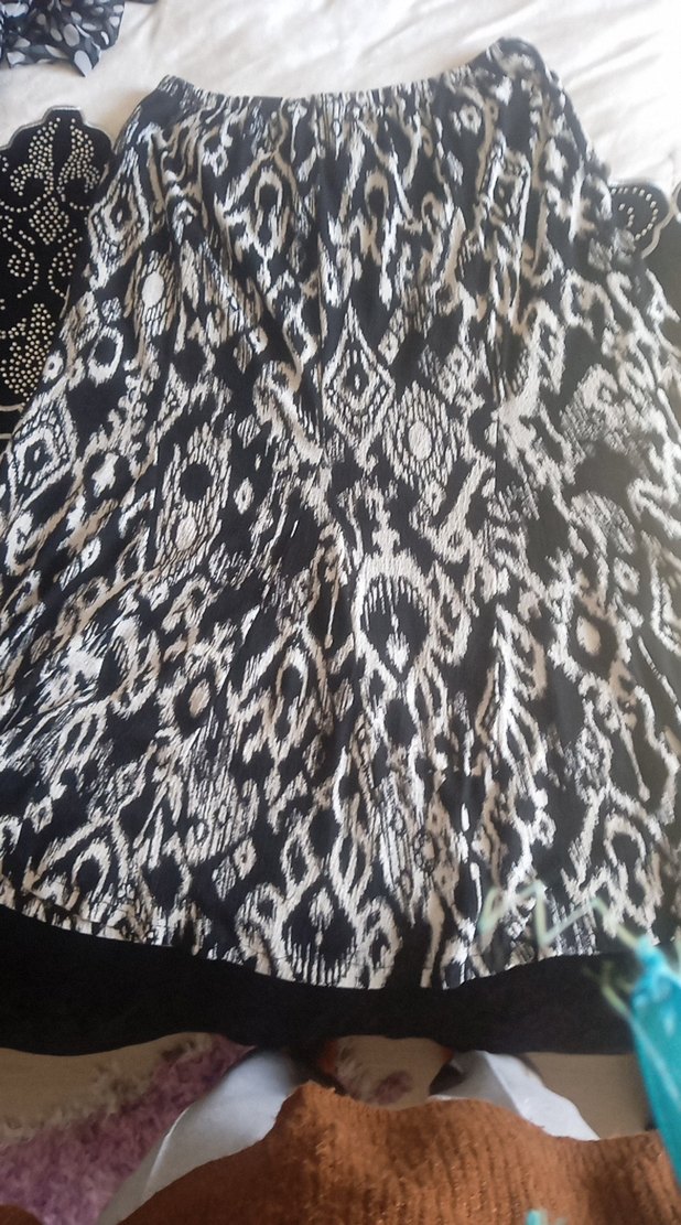 Bohem Gri Desenli Uzun etek - Görsel 2