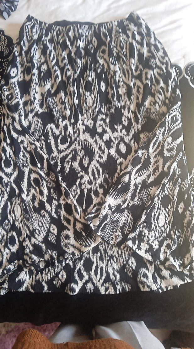 Bohem Gri Desenli Uzun etek - Görsel 3