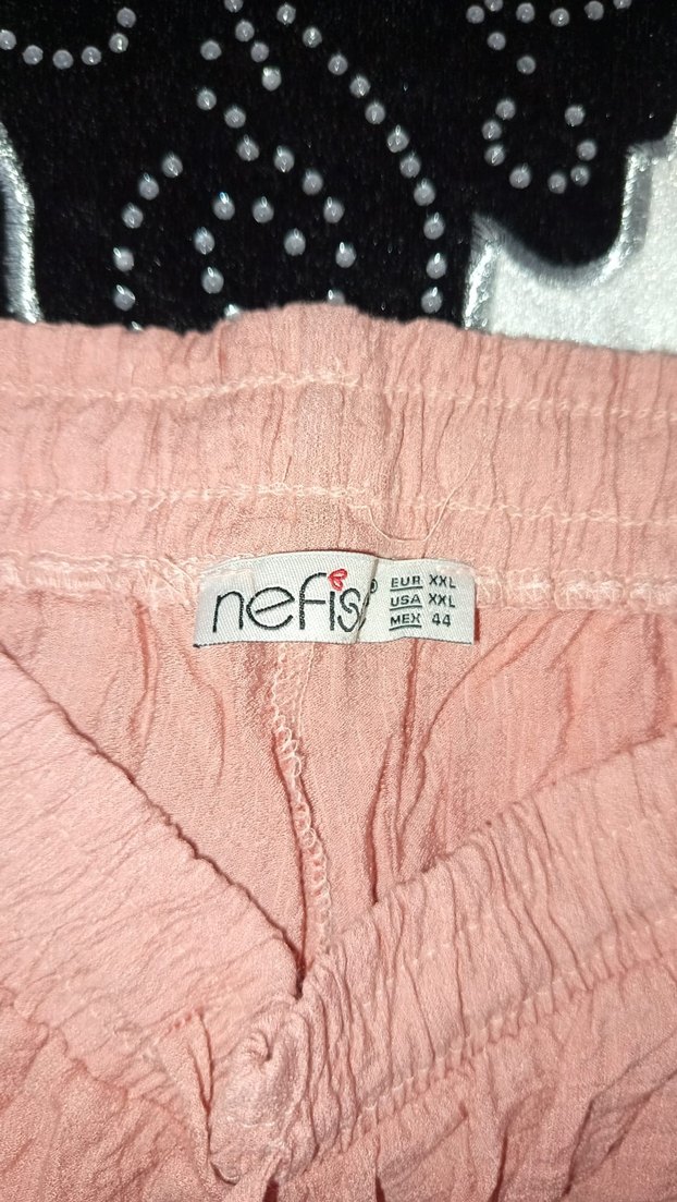 Pembe Bohem Tarz Uzun Keten Kadın Pantolon - Görsel 2