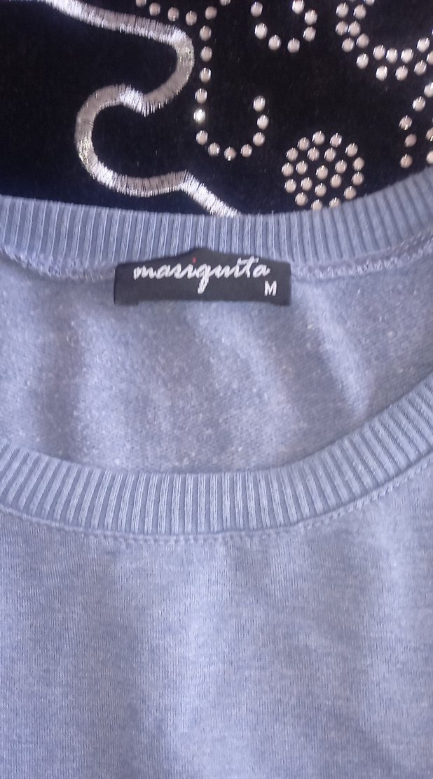 Gri Kadın boncuk süslemeli Pamuklu Uzun Kollu swith - Görsel 4