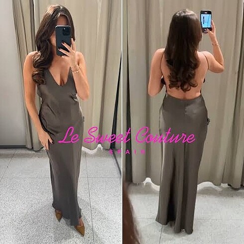 Saten satin elbise