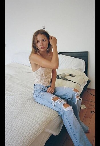 Zara Payetli pulu sequined sırt bağcık detaylı