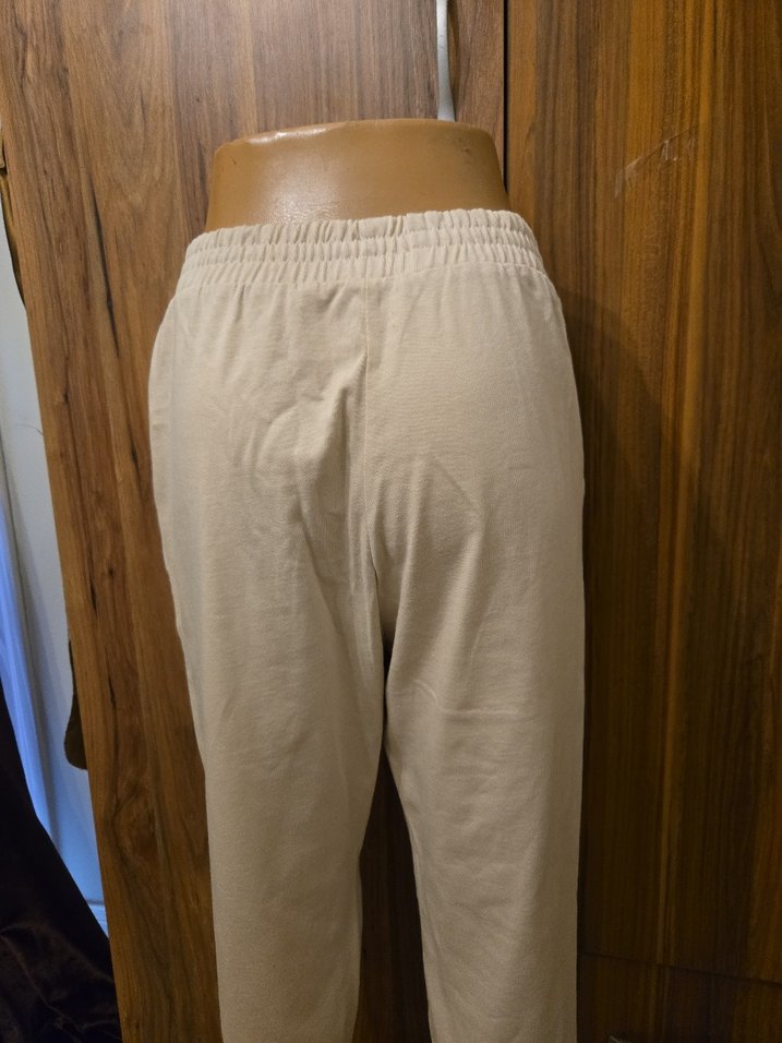 Bej Bol Kesim Midi  Kadın Eşofman Altı - Görsel 4