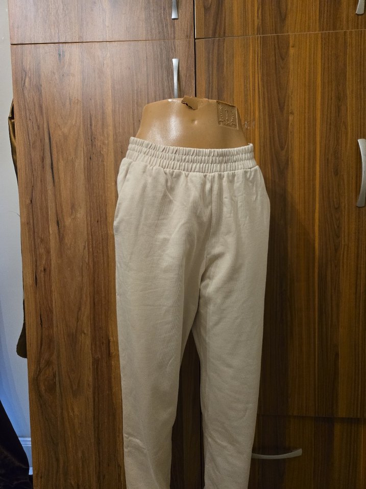 Bej Bol Kesim Midi  Kadın Eşofman Altı - Görsel 2