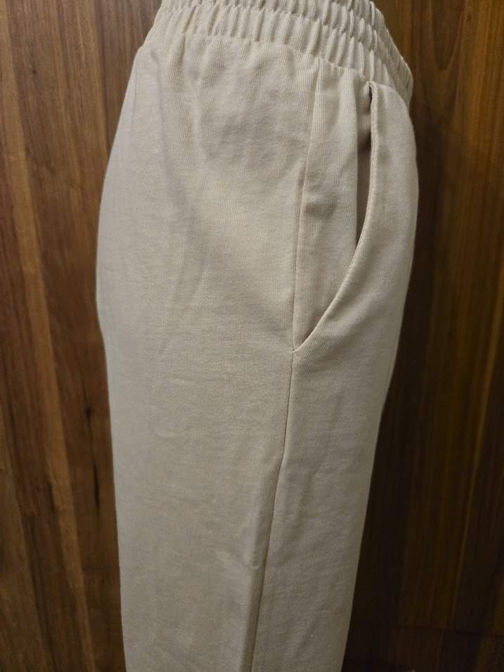 Bej Bol Kesim Midi  Kadın Eşofman Altı - Görsel 3