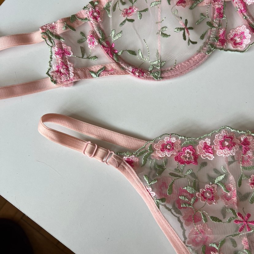 85B Nakışlı Pembe Bohem Parisian Sütyen Takımı - Görsel 2