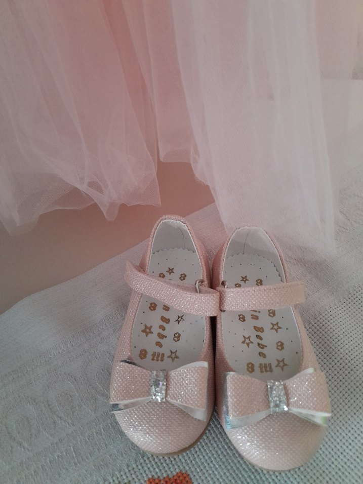 Pembe Kız Çocuk Fırfırlı Uzun Kollu Elbise - Görsel 3