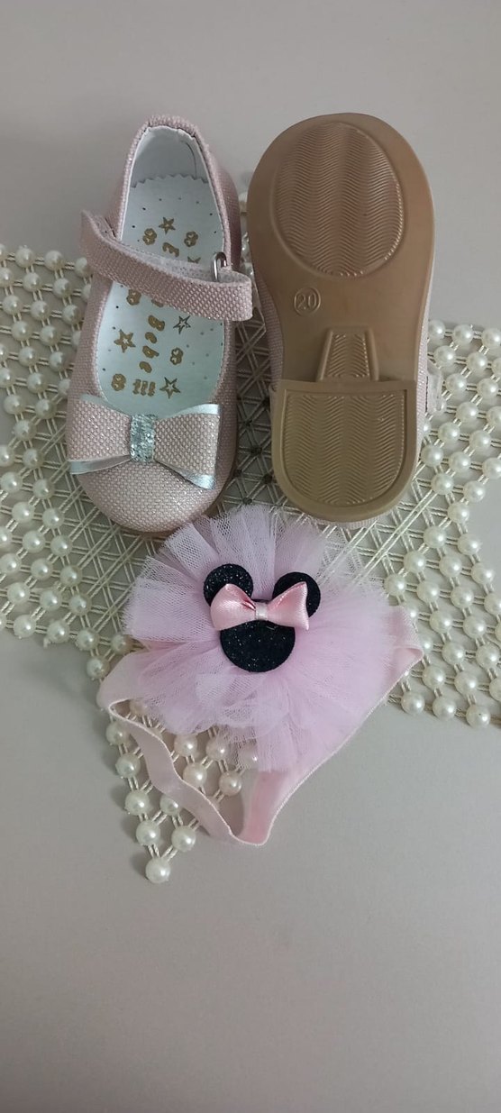 Kız Çocuk Pembe Fiyonklu Babet Ayakkabı - Görsel 3