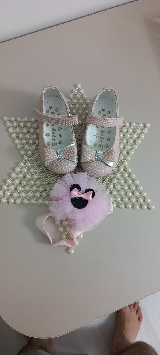 Kız Çocuk Pembe Fiyonklu Babet Ayakkabı - Görsel 2