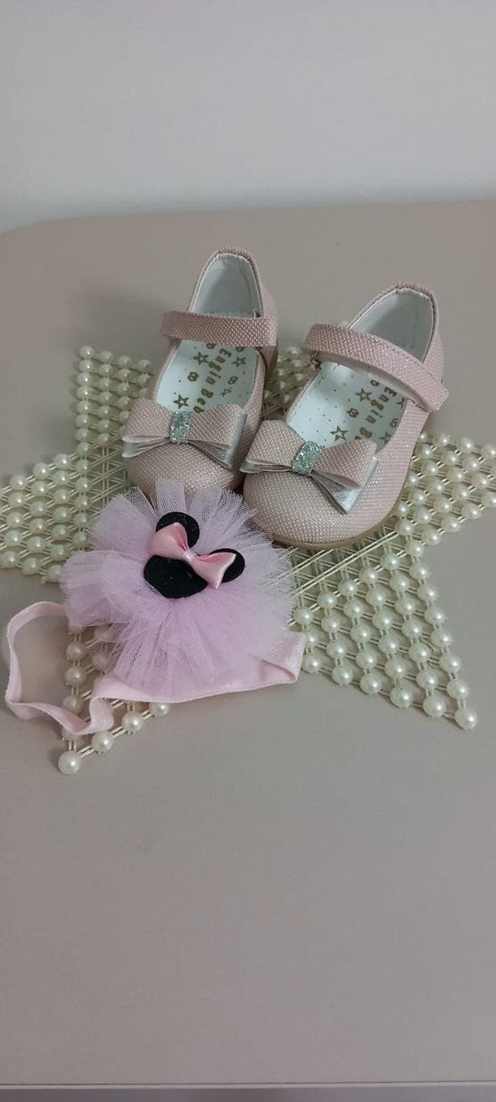 Kız Çocuk Pembe Fiyonklu Babet Ayakkabı - Görsel 4