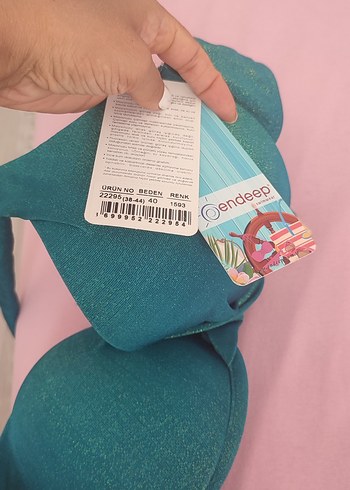 40 Beden turkuaz Renk Parlak Turkuaz İp Askılı Bikini
