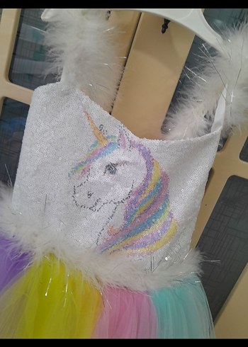 Diğer Kız Çocuk Çok Renkli Unicorn Elbise