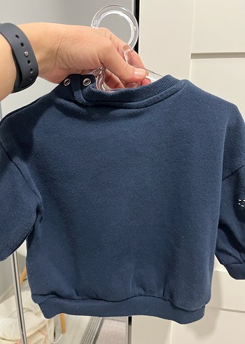 Koyu Mavi Nakışlı Kız Sweatshirt - Görsel 2