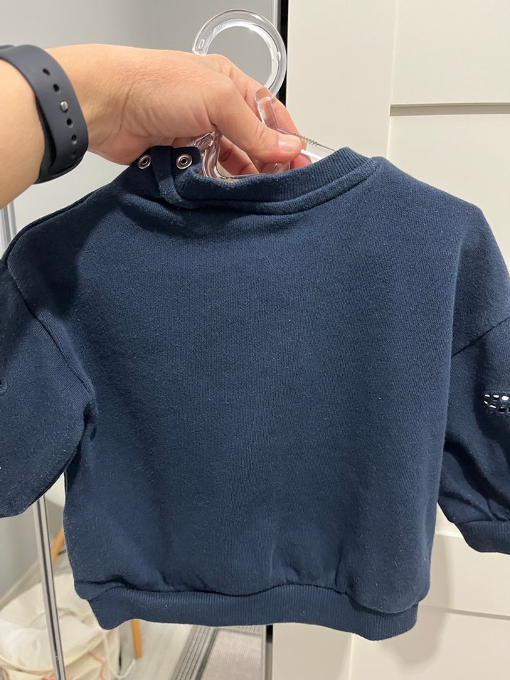 Koyu Mavi Nakışlı Kız Sweatshirt - Görsel 2