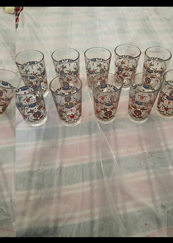 Çiçek Desenli Renkli Su Bardakları Seti