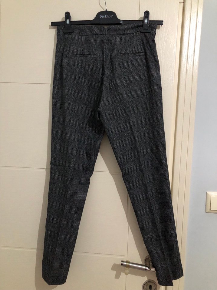 Kadın gri kumaş pantolon - Görsel 2