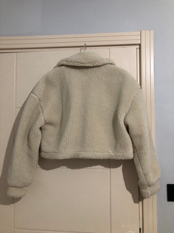 Kadın Bej Peluş Uzun Kollu Ceket - Görsel 2