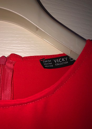 Kısa Kollu Kırmızı Pliseli Mini Kadın elbise - Görsel 3