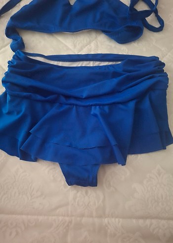 40 Beden Mavi Fırfırlı Mini Kadın bikini