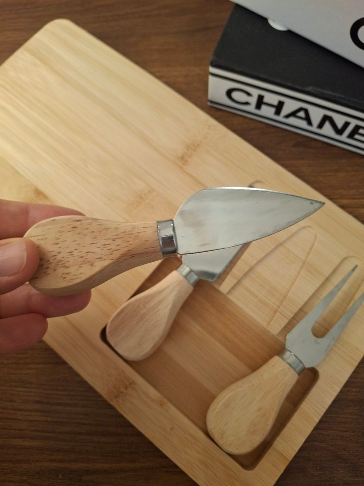 Bambu Peynir Kesme Tahtası ve Aparat Seti - Görsel 2