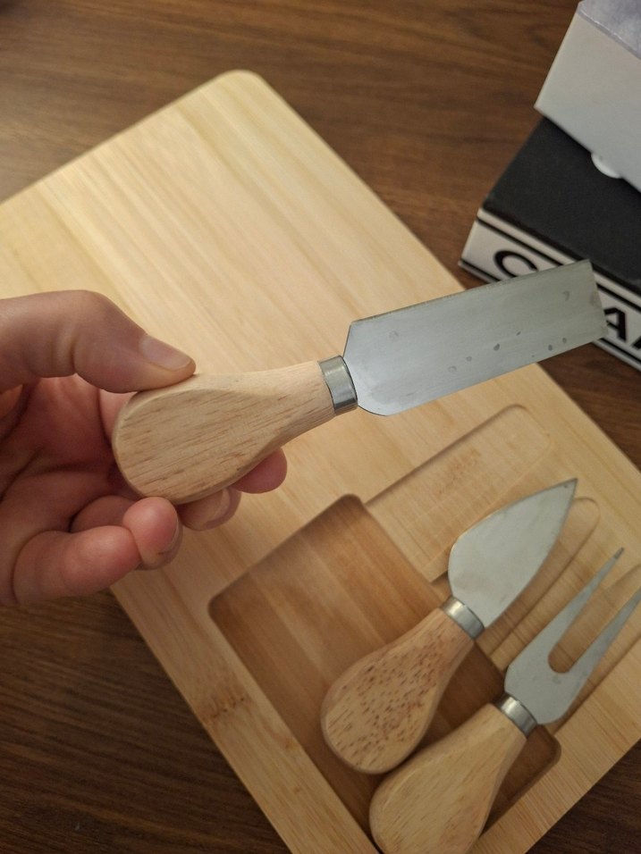 Bambu Peynir Kesme Tahtası ve Aparat Seti - Görsel 3