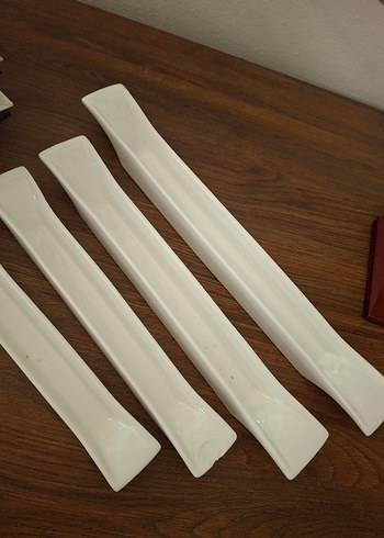 Beyaz Porselen Uzun Servis Tabağı Seti - Görsel 3