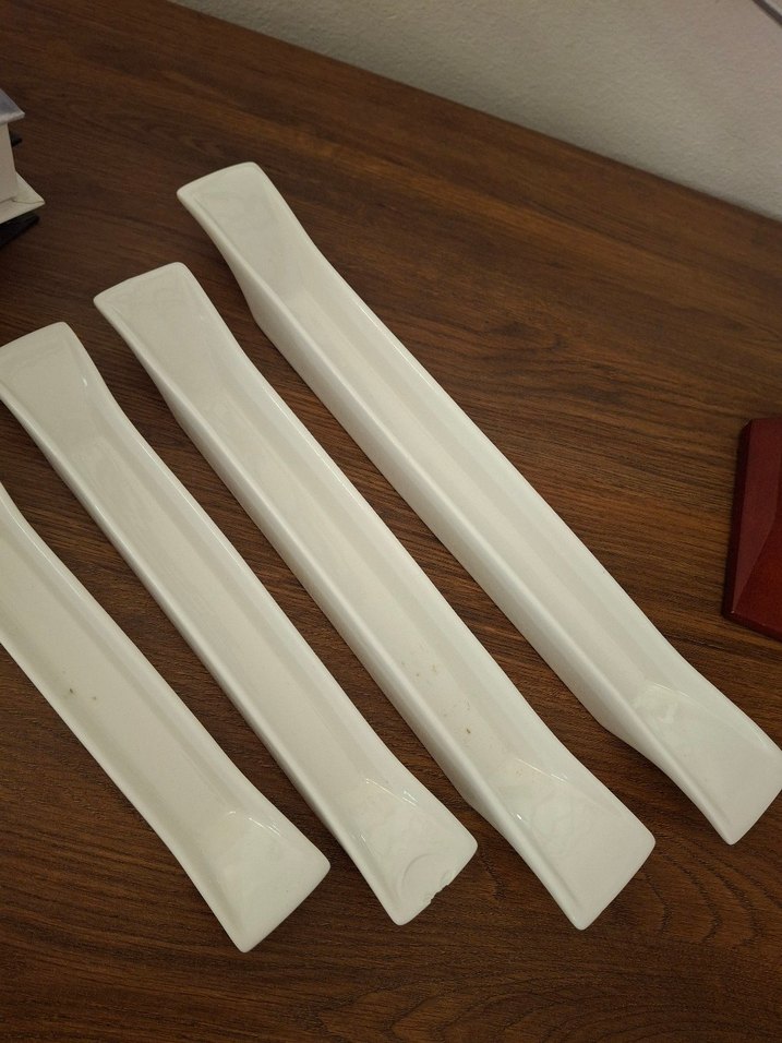 Beyaz Porselen Uzun Servis Tabağı Seti - Görsel 3