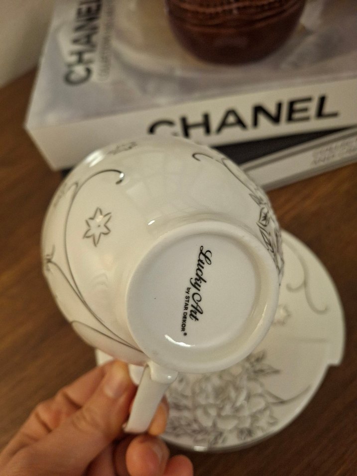 lucky art Porselen çay Fincan ve Tabağı - Görsel 3