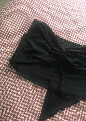 Bershka Siyah Pilili Straplez Gotik Büstiyer