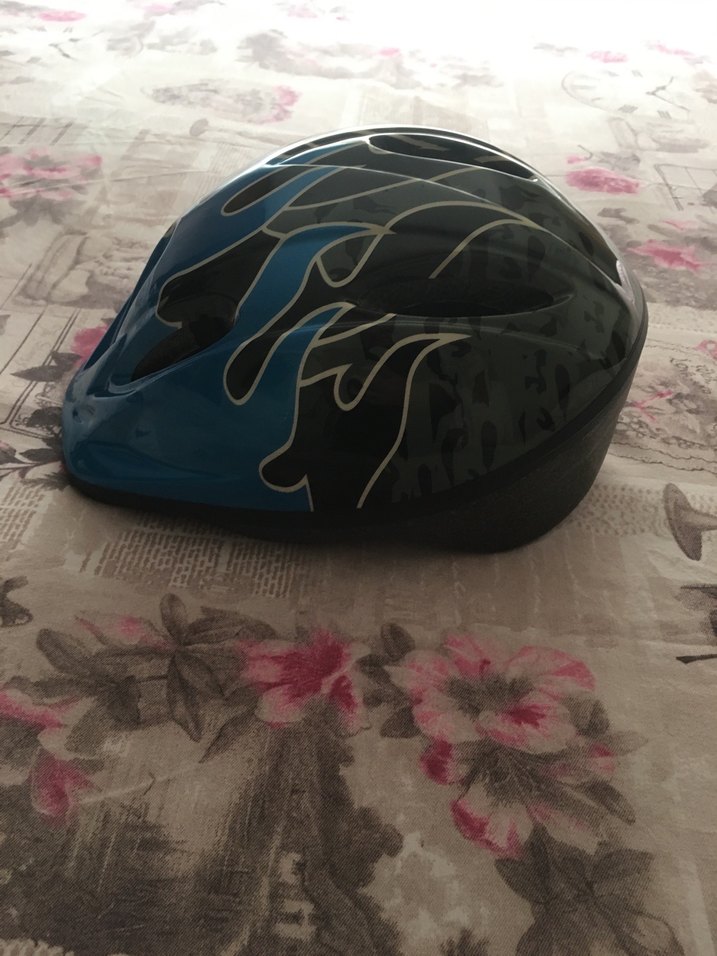 Desenli Mavi Biker Kask - Görsel 2
