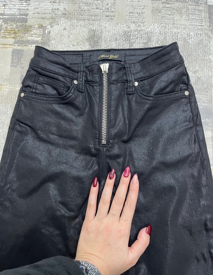 Siyah Fermuarlı pantolon - Görsel 3