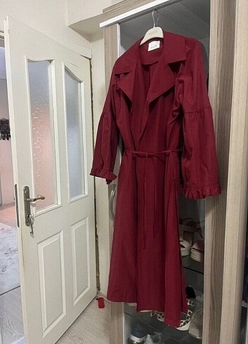 s Beden bordo Renk KADIN TRENCKOT TOUCHE