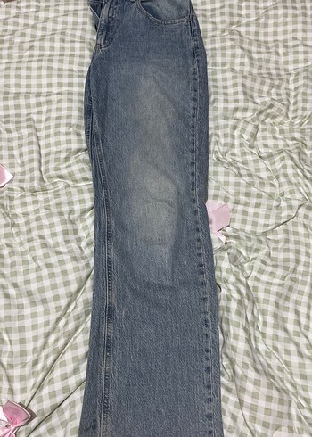 Mavi Rahat Kesim Midi Kot Pantolon