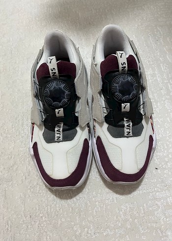 Beyaz Bordo Kadın Spor Ayakkabı Velcro