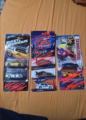 Hot Wheels Uzun Kart 3lü Lotlar