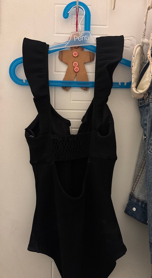 Tokalı Siyah Strappy Kadın Mayo - Görsel 3