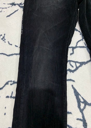 Erkek Siyah Piliseli Bol Kesim Denim Pantolon - Görsel 3