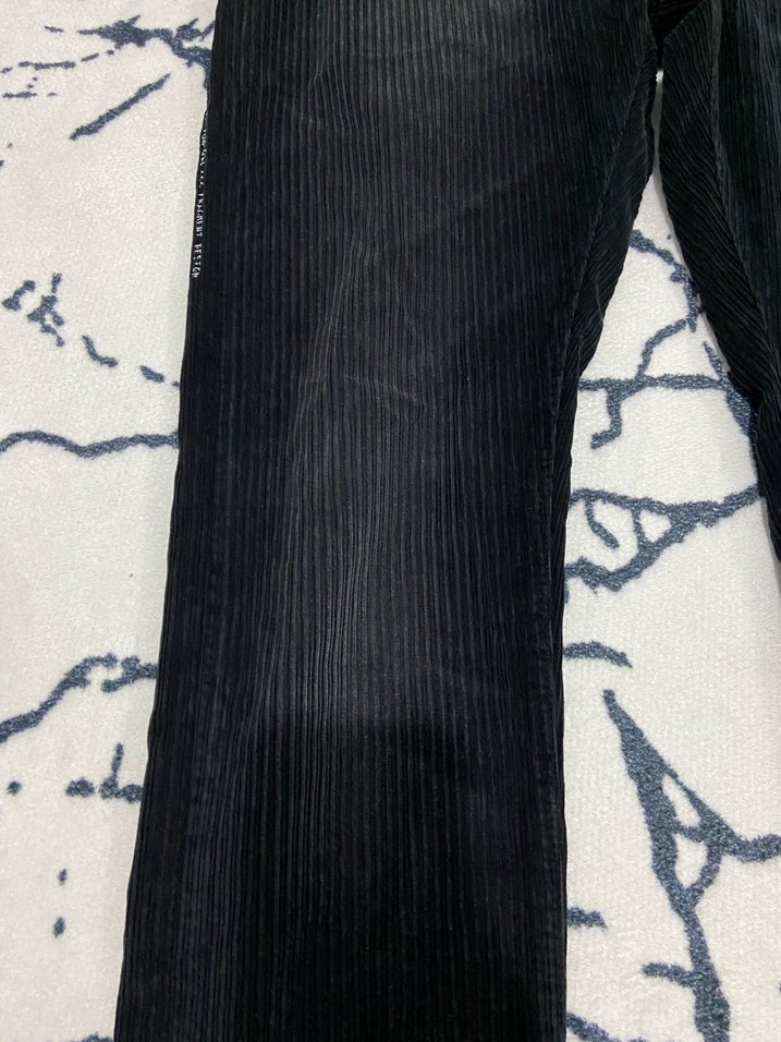 Erkek Siyah Piliseli Bol Kesim Denim Pantolon - Görsel 3