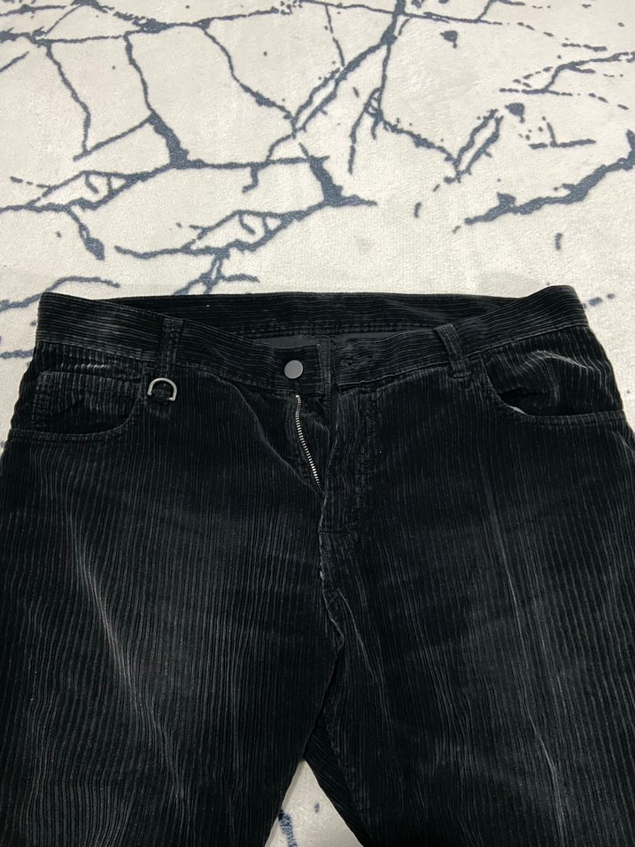 Erkek Siyah Piliseli Bol Kesim Denim Pantolon - Görsel 4