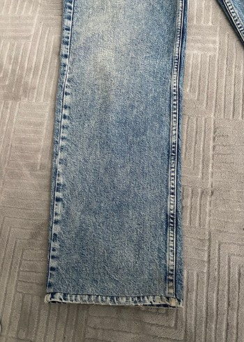 Düğmeli Mavi Gri Batik Desenli Midi Kadın Kot - Görsel 2