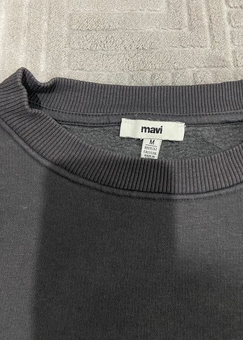 Mavi Baskılı Gri Kadın Sweatshirt - Görsel 3