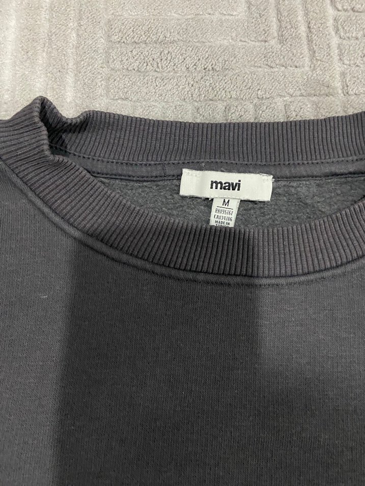 Mavi Baskılı Gri Kadın Sweatshirt - Görsel 3