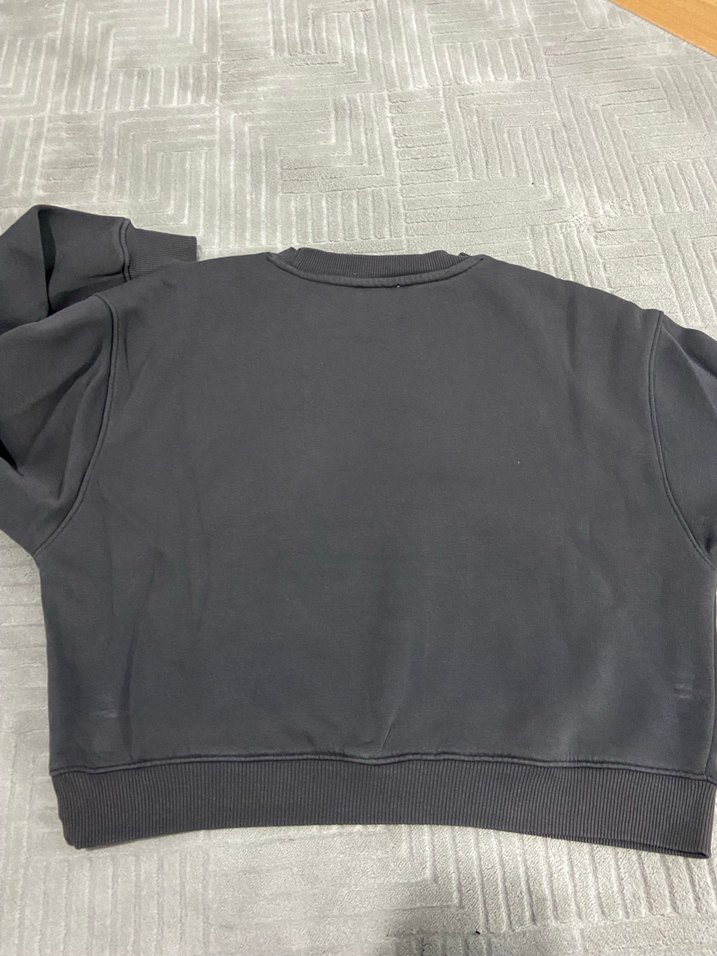 Mavi Baskılı Gri Kadın Sweatshirt - Görsel 4