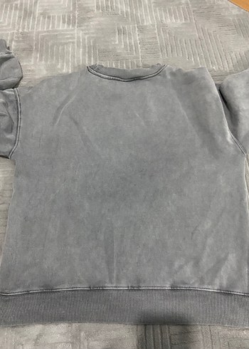 Gri Kadın Sweatshirt, Yuvarlak Yaka, Rahat Kesim - Görsel 4