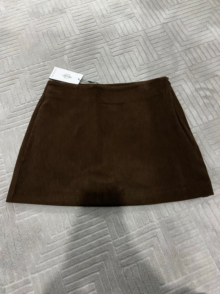 Kahverengi Süet Midi Kadın Etek - Görsel 2