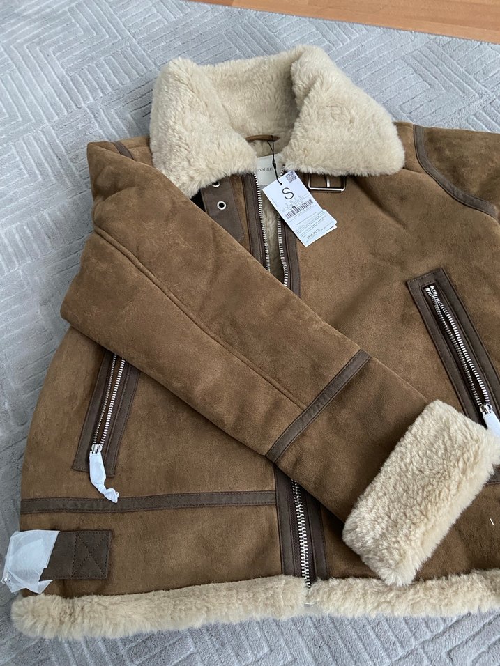 Kürk Detaylı Kadın Süet Ceket - Görsel 4