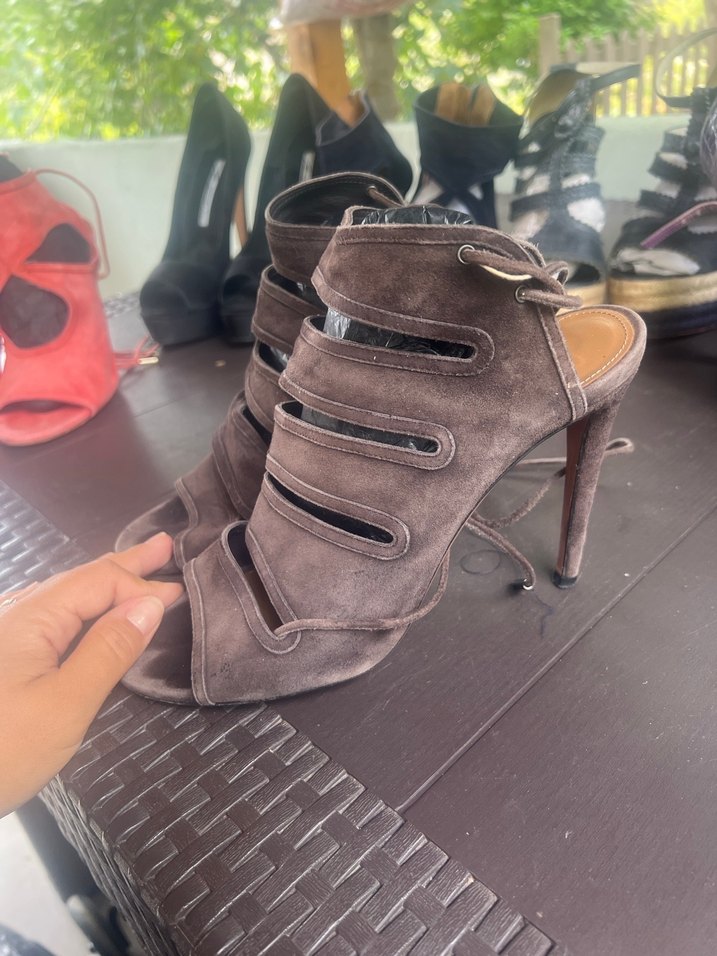 Kadın Kahverengi Süet Dolgu Topuklu Ayakkabı - Görsel 2